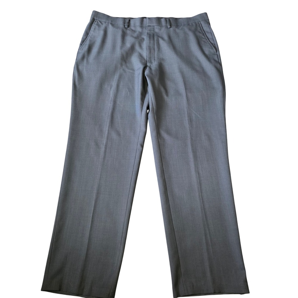 Haggar Mens Tailored Fit Travel Performance Suit Pants Gray 40x32